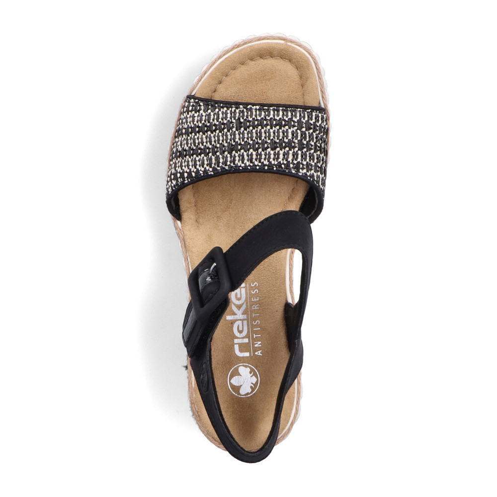 detail Dámské sandály RIEKER 69176-00 černá S5