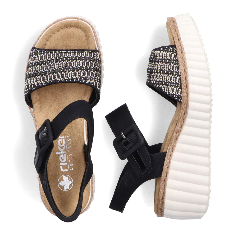 detail Dámské sandály RIEKER 69176-00 černá S5