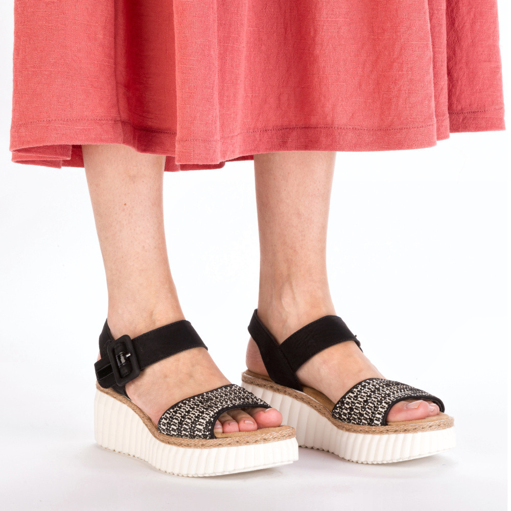 detail Dámské sandály RIEKER 69176-00 černá S5