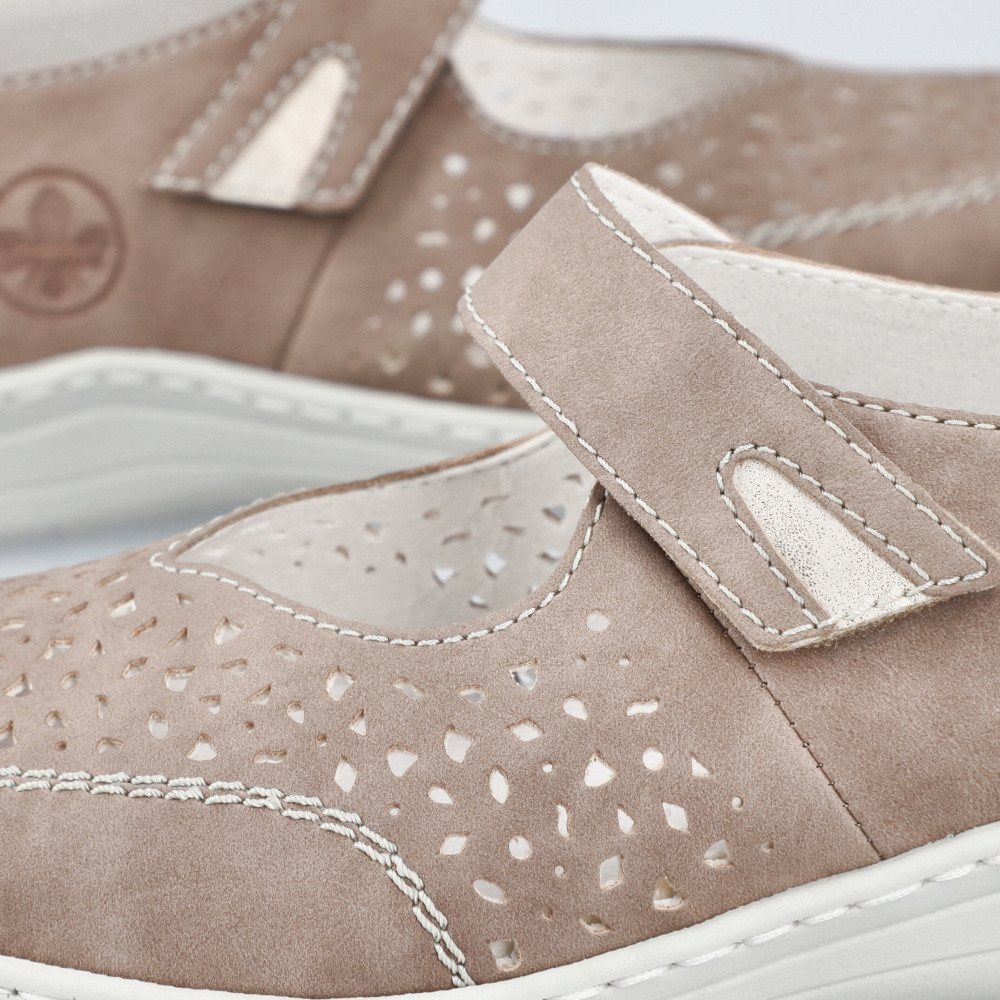 detail Dámské polobotky RIEKER 48996-62 béžová S5