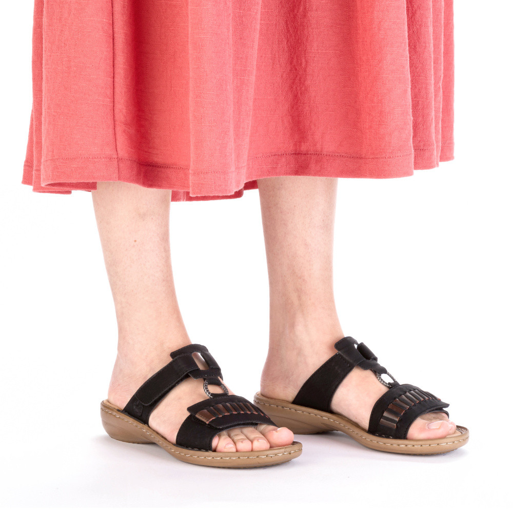 detail Dámské nazouváky RIEKER 60881-00 černá S5