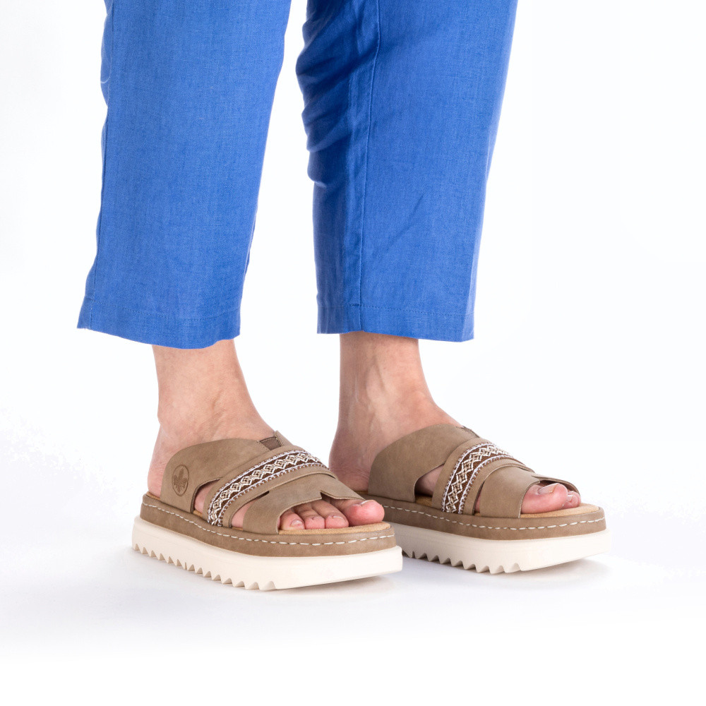 detail Dámské nazouváky RIEKER 61589-62 béžová S5