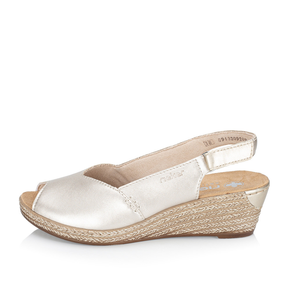 detail Dámske sandále RIEKER 62462-90 zlatá S5