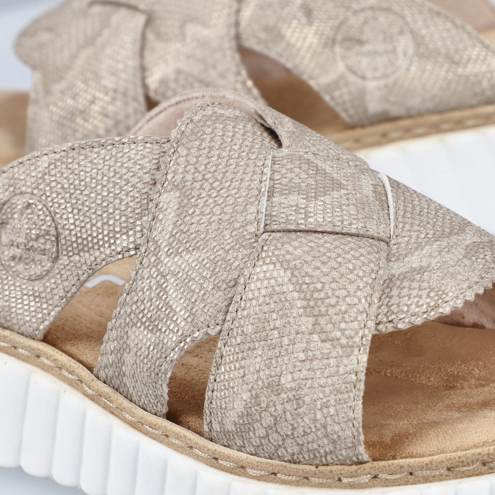 detail Dámské nazouváky RIEKER 63280-64 béžová S5