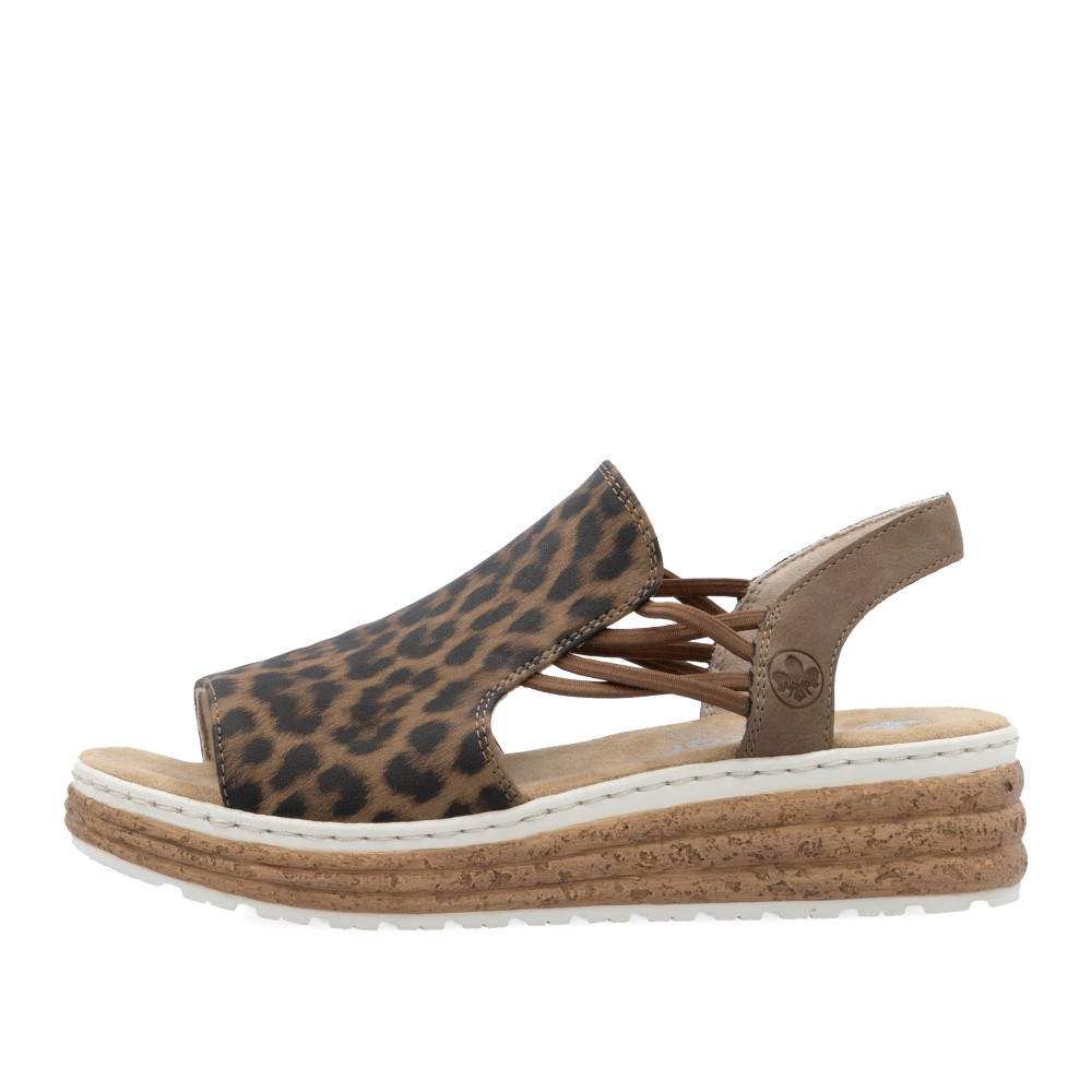 detail Dámské sandály RIEKER 62741-90 hnědá S5