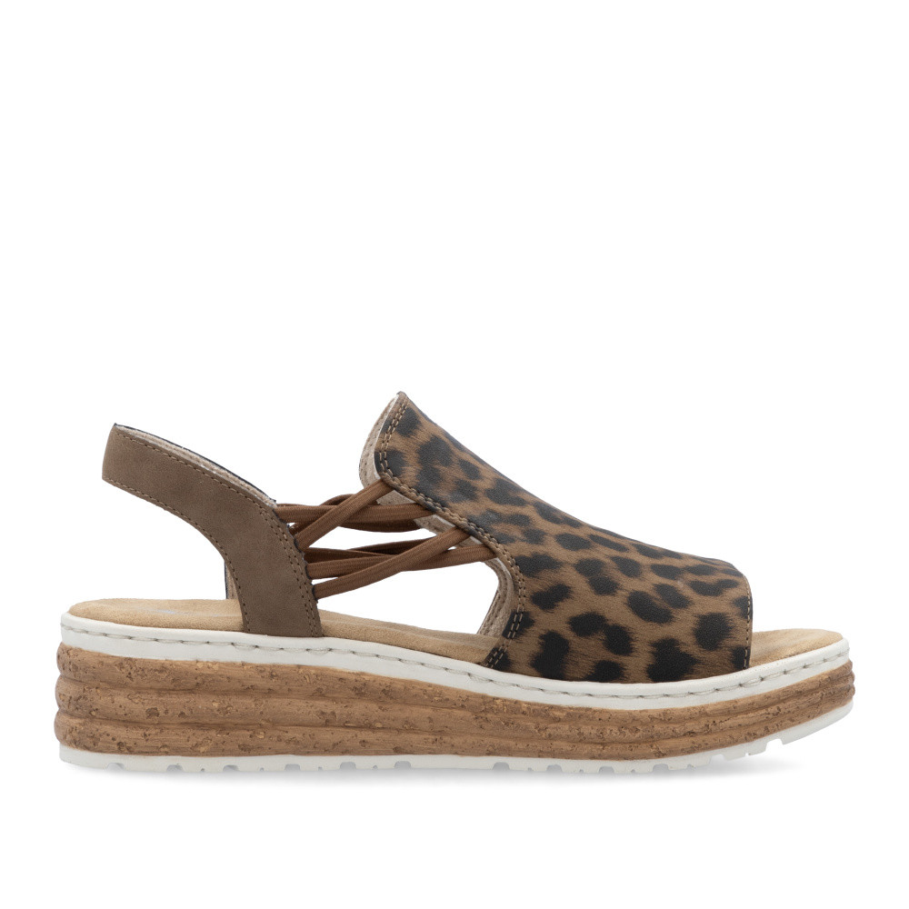 detail Dámské sandály RIEKER 62741-90 hnědá S5