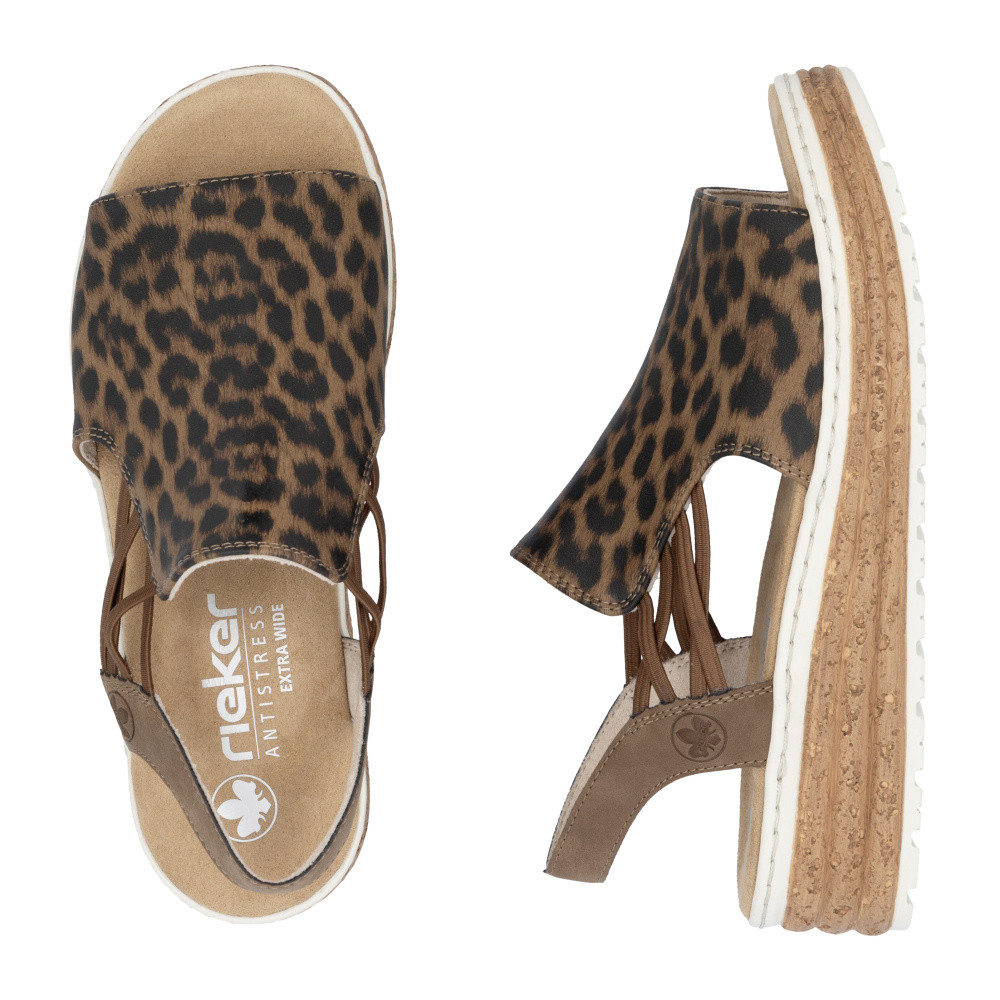 detail Dámské sandály RIEKER 62741-90 hnědá S5