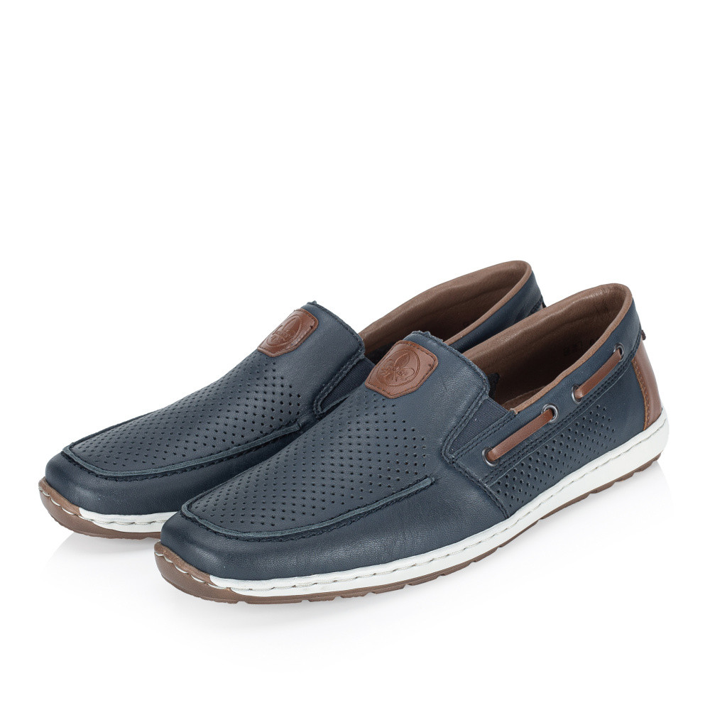 detail Pánské mokasíny RIEKER 08867-14 modrá S6