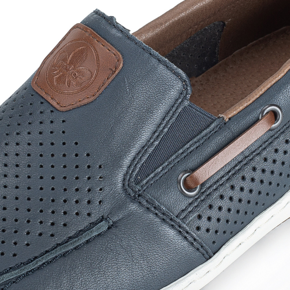 detail Pánské mokasíny RIEKER 08867-14 modrá S6