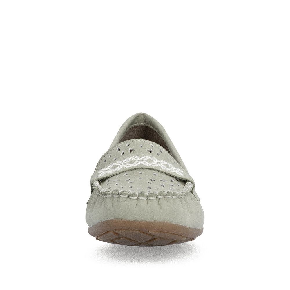 detail Dámské mokasíny RIEKER 40069-52 zelená S6