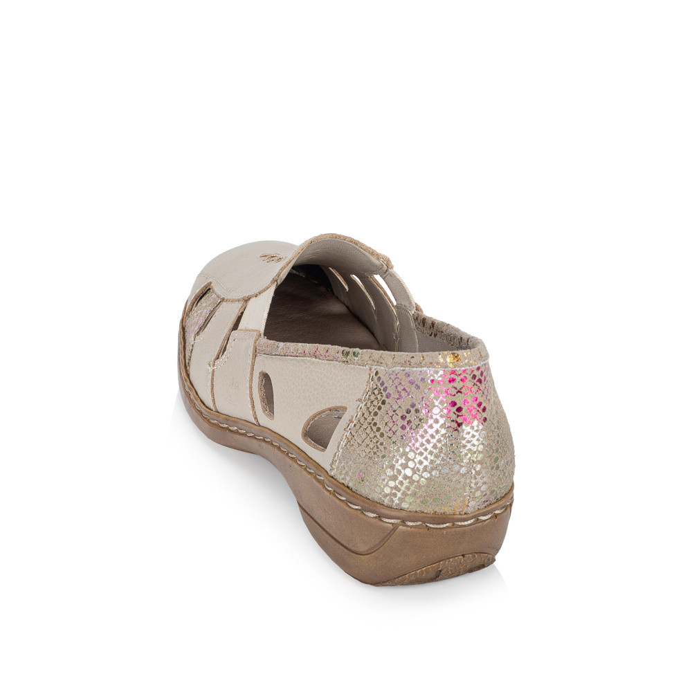 detail Dámské mokasíny RIEKER 41385-63 béžová S6