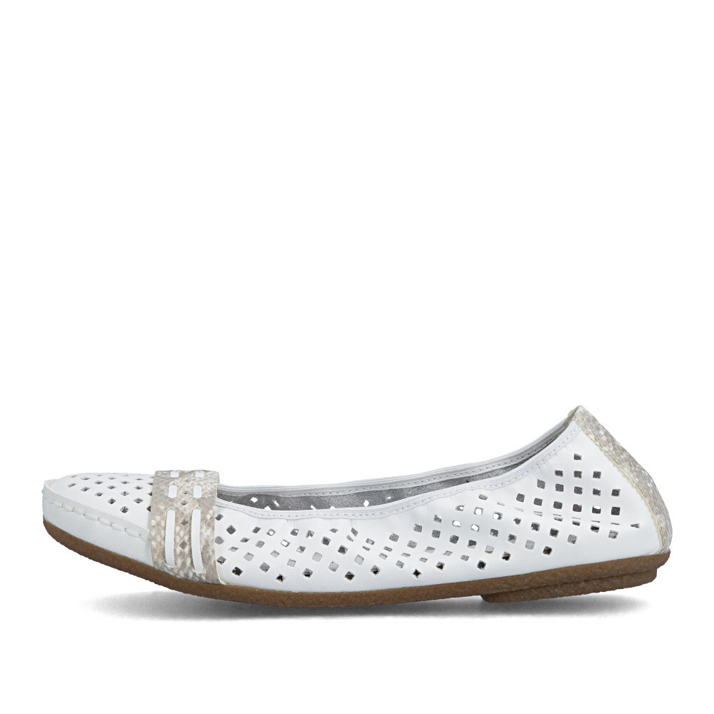 detail Dámské baleríny RIEKER 41430-81 bílá S6