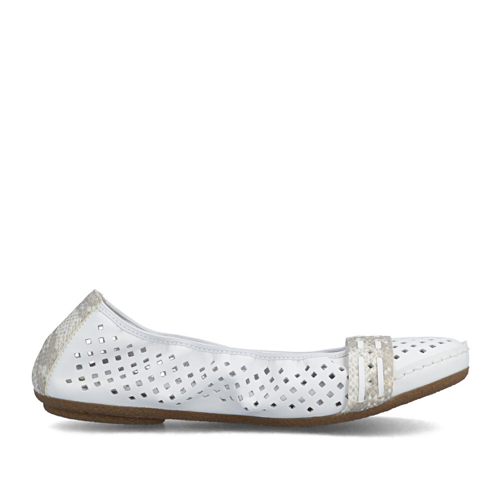 detail Dámské baleríny RIEKER 41430-81 bílá S6