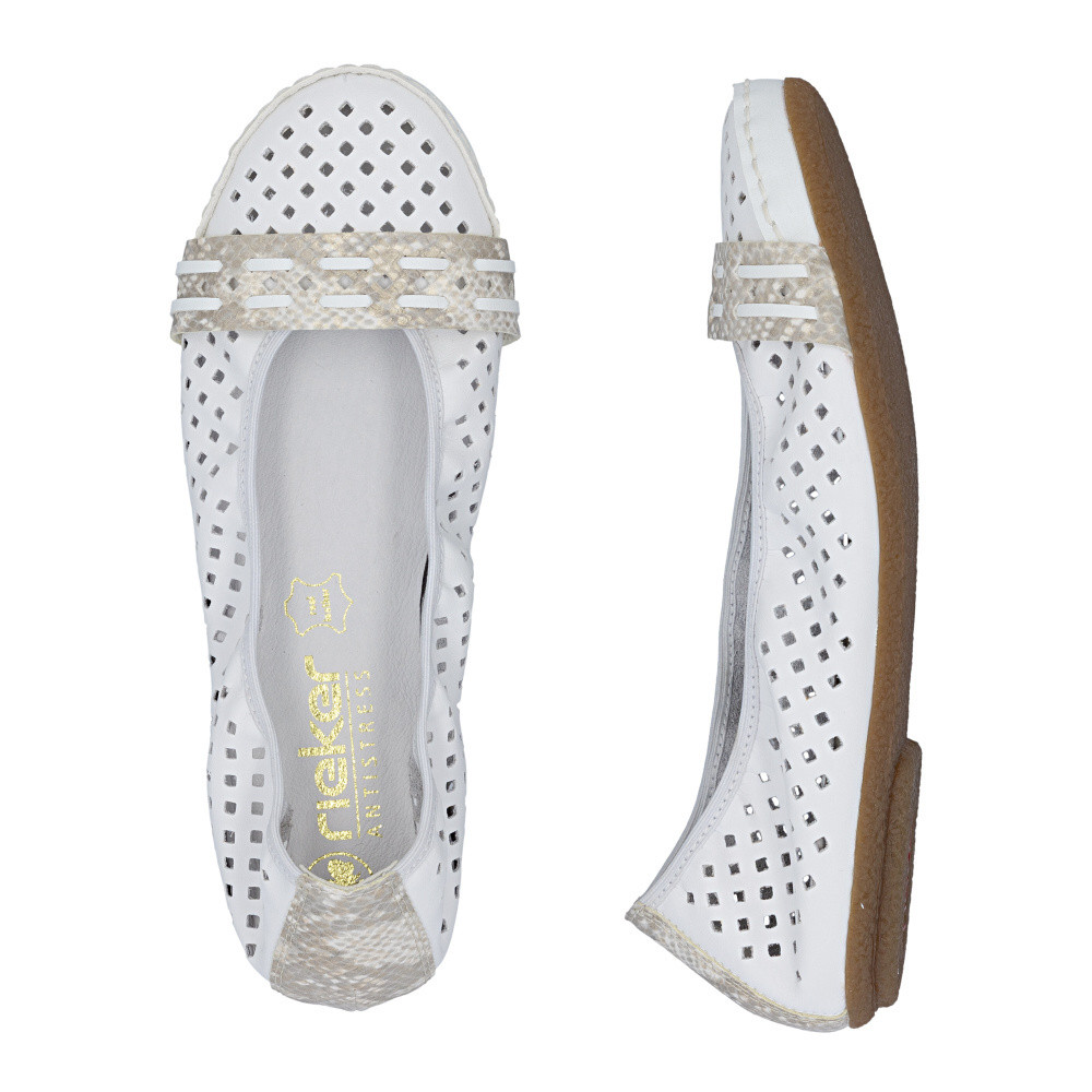 detail Dámské baleríny RIEKER 41430-81 bílá S6