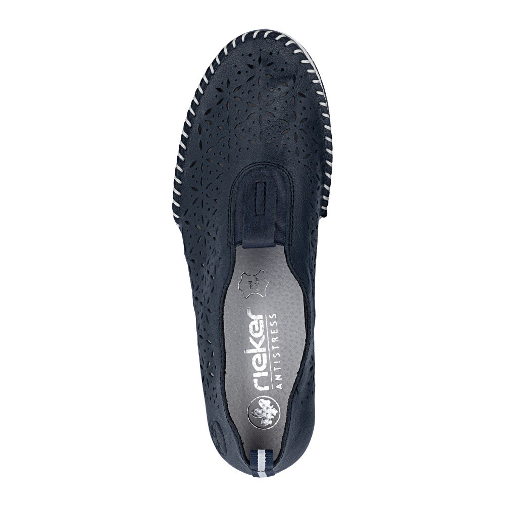 detail Dámské mokasíny RIEKER 49953-14 modrá S6