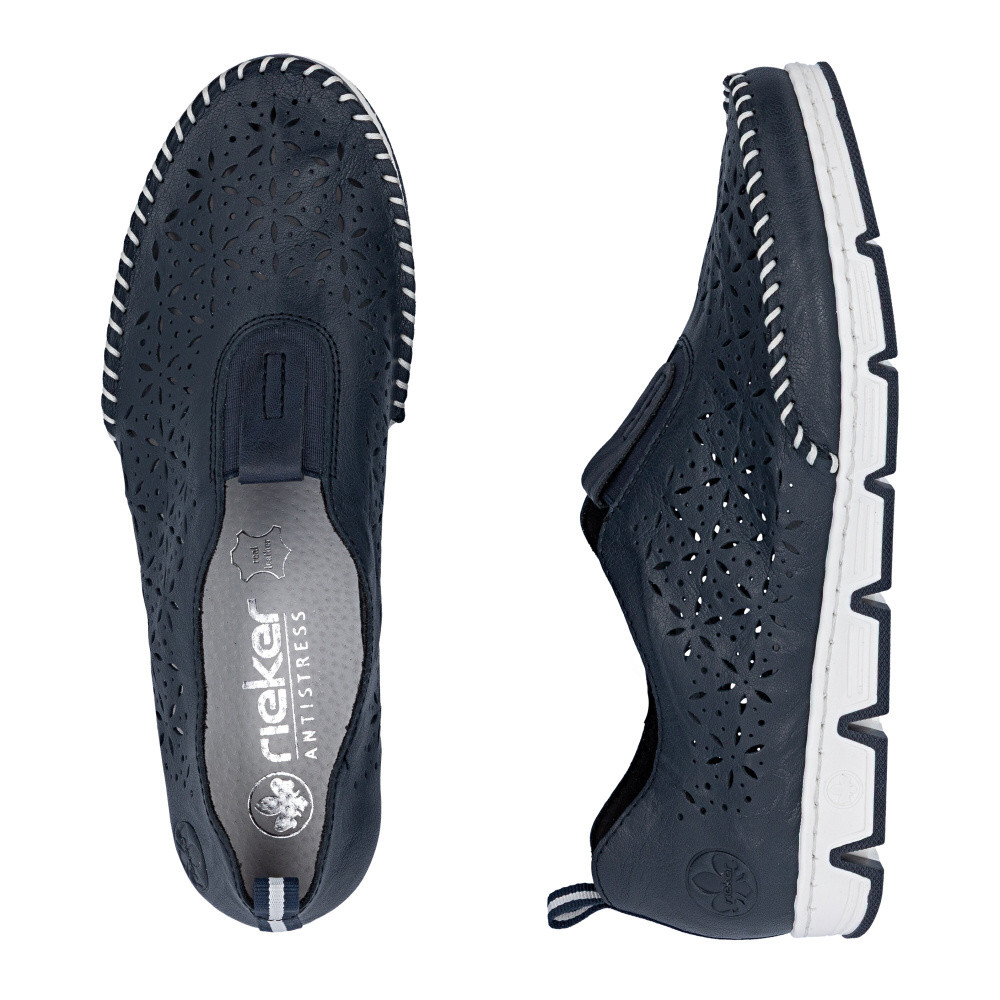 detail Dámské mokasíny RIEKER 49953-14 modrá S6