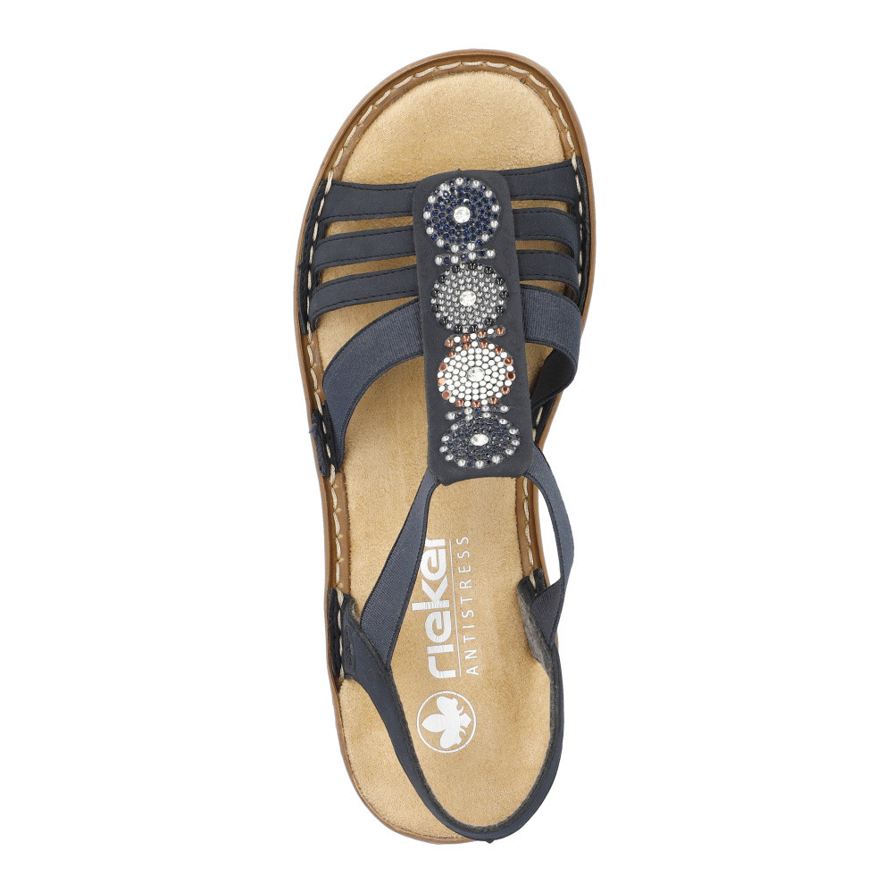 detail Dámské sandály RIEKER 608G9-14 modrá S6