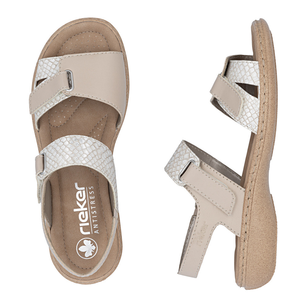 detail Dámské sandály RIEKER 61854-62 béžová S6