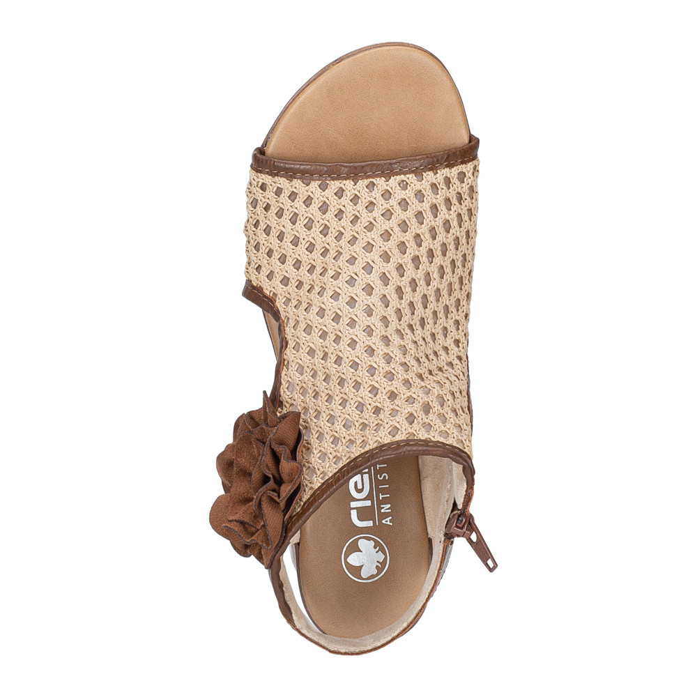 detail Dámské sandály RIEKER 64694-24 hnědá S6