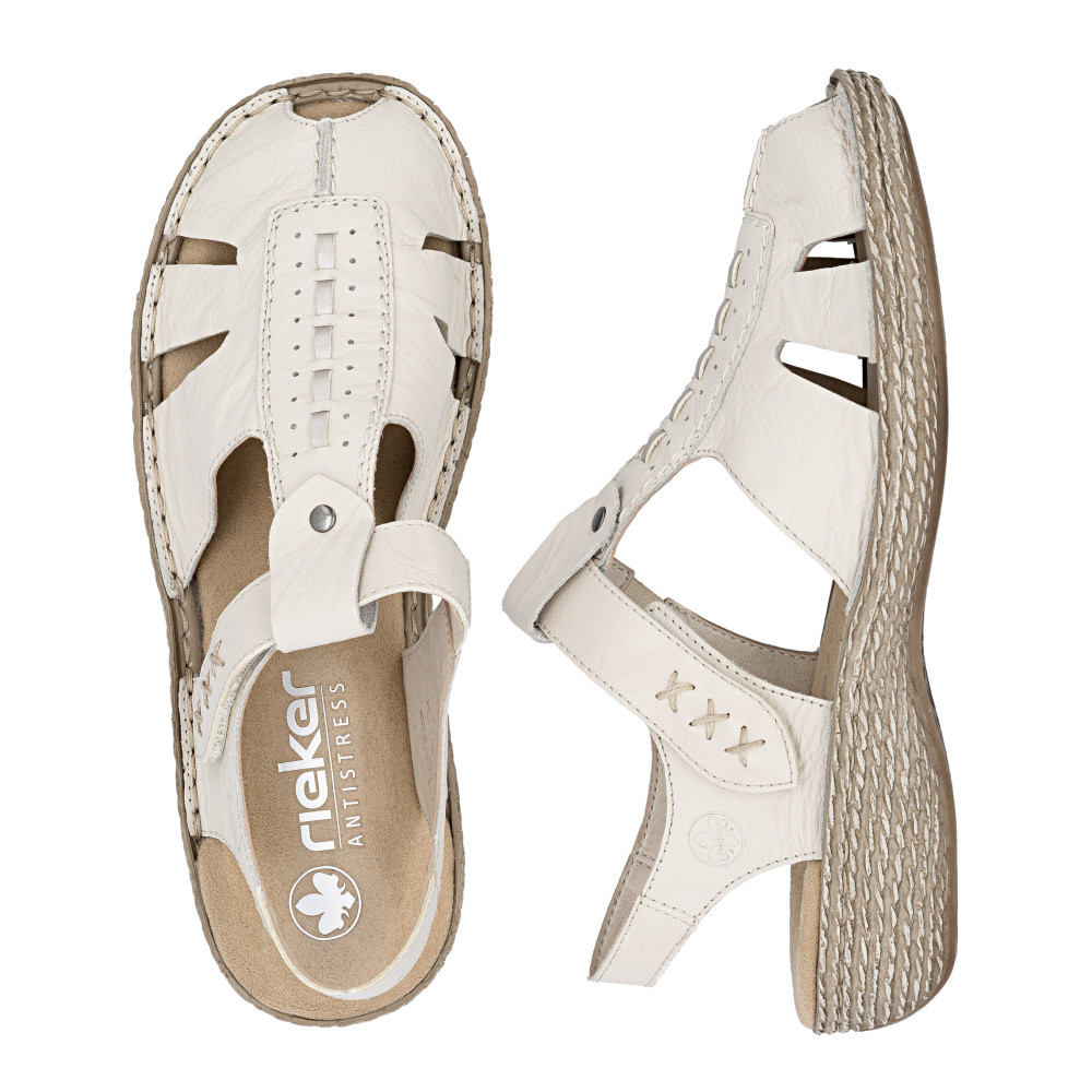 detail Dámské sandály RIEKER 658B3-60 béžová S6