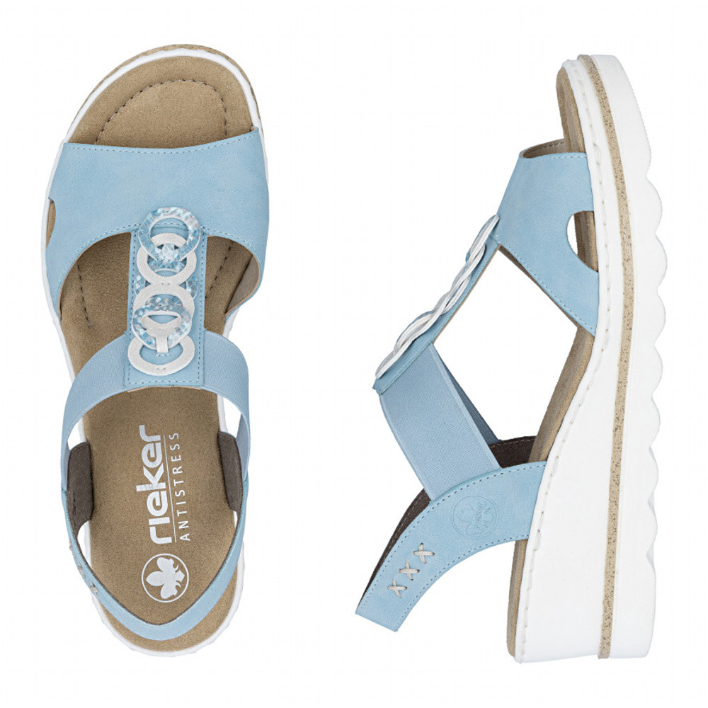 detail Dámské sandály RIEKER 67498-10 modrá S6