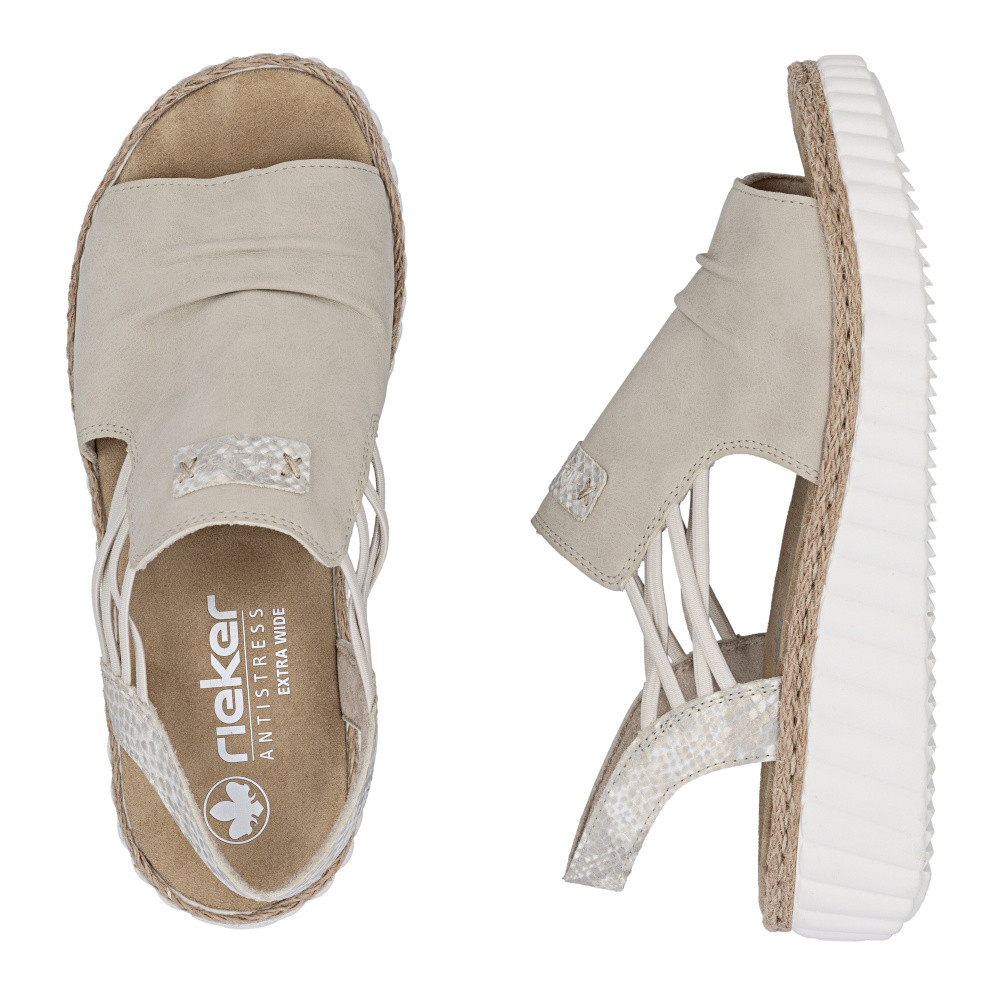detail Dámské sandály RIEKER 69262-62 béžová S6