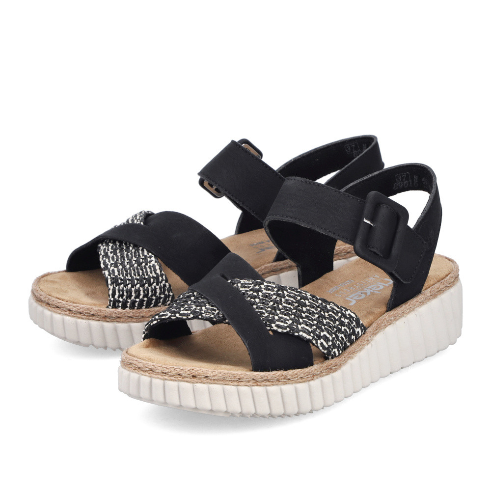 detail Dámské sandály RIEKER 69269-00 černá S6