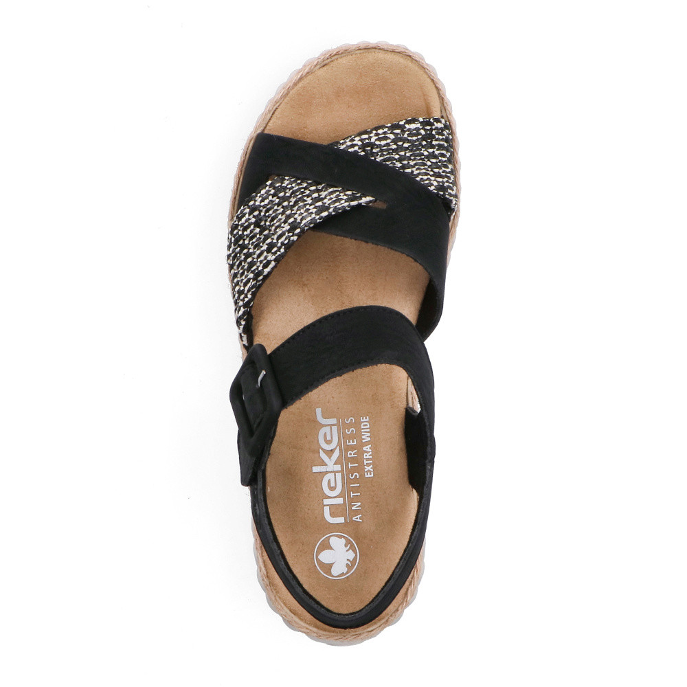 detail Dámské sandály RIEKER 69269-00 černá S6