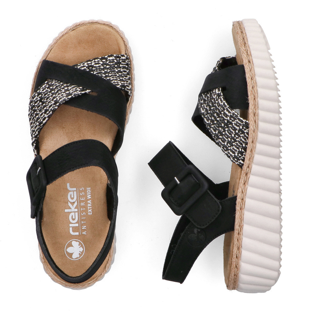 detail Dámské sandály RIEKER 69269-00 černá S6