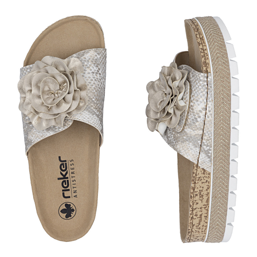 detail Dámské nazouváky RIEKER 69562-90 zlatá S6