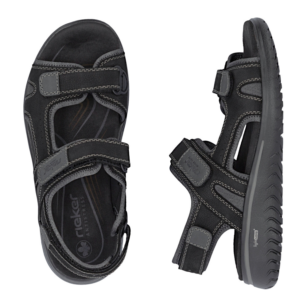 detail Pánské sandály RIEKER 26450-00 černá S6
