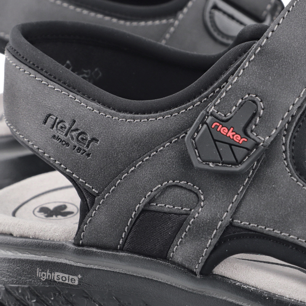 detail Pánské sandály RIEKER 26455-00 černá S6