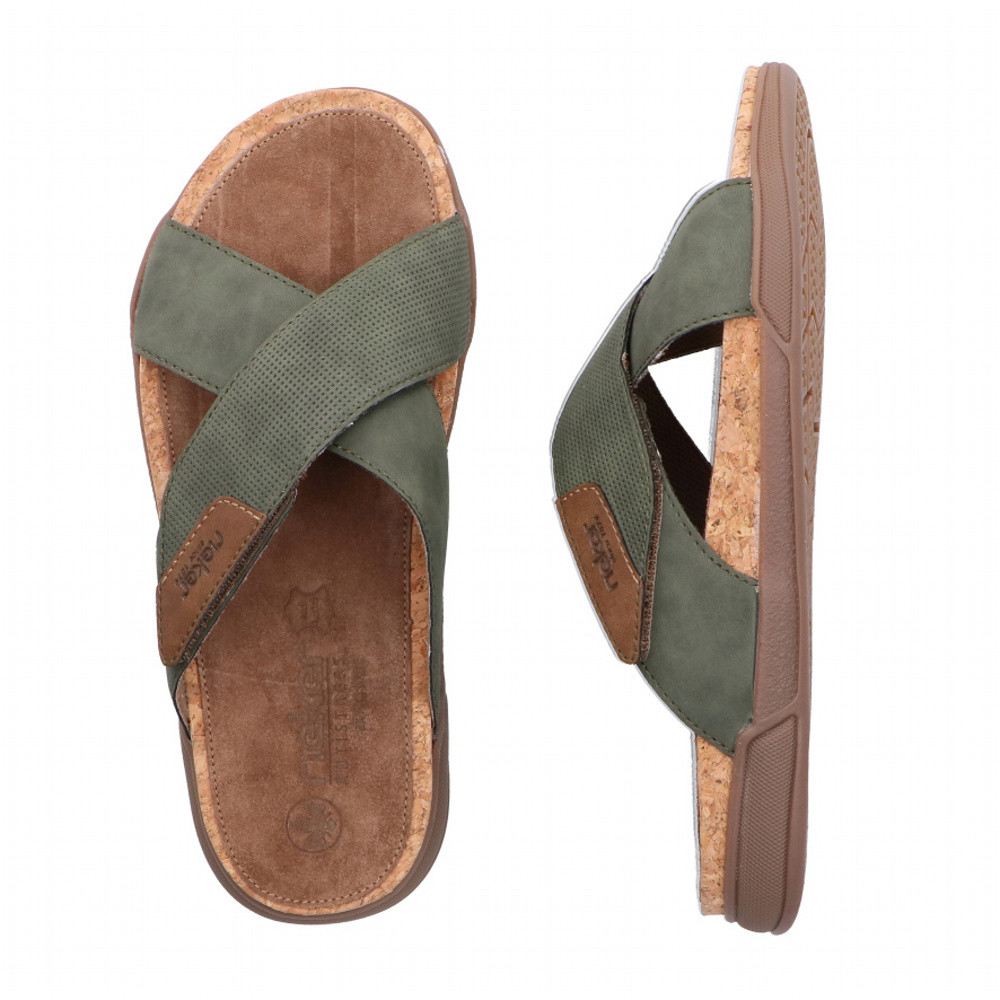 detail Pánské nazouváky RIEKER 27070-54 zelená S6