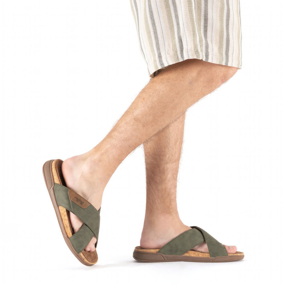 detail Pánské nazouváky RIEKER 27070-54 zelená S6