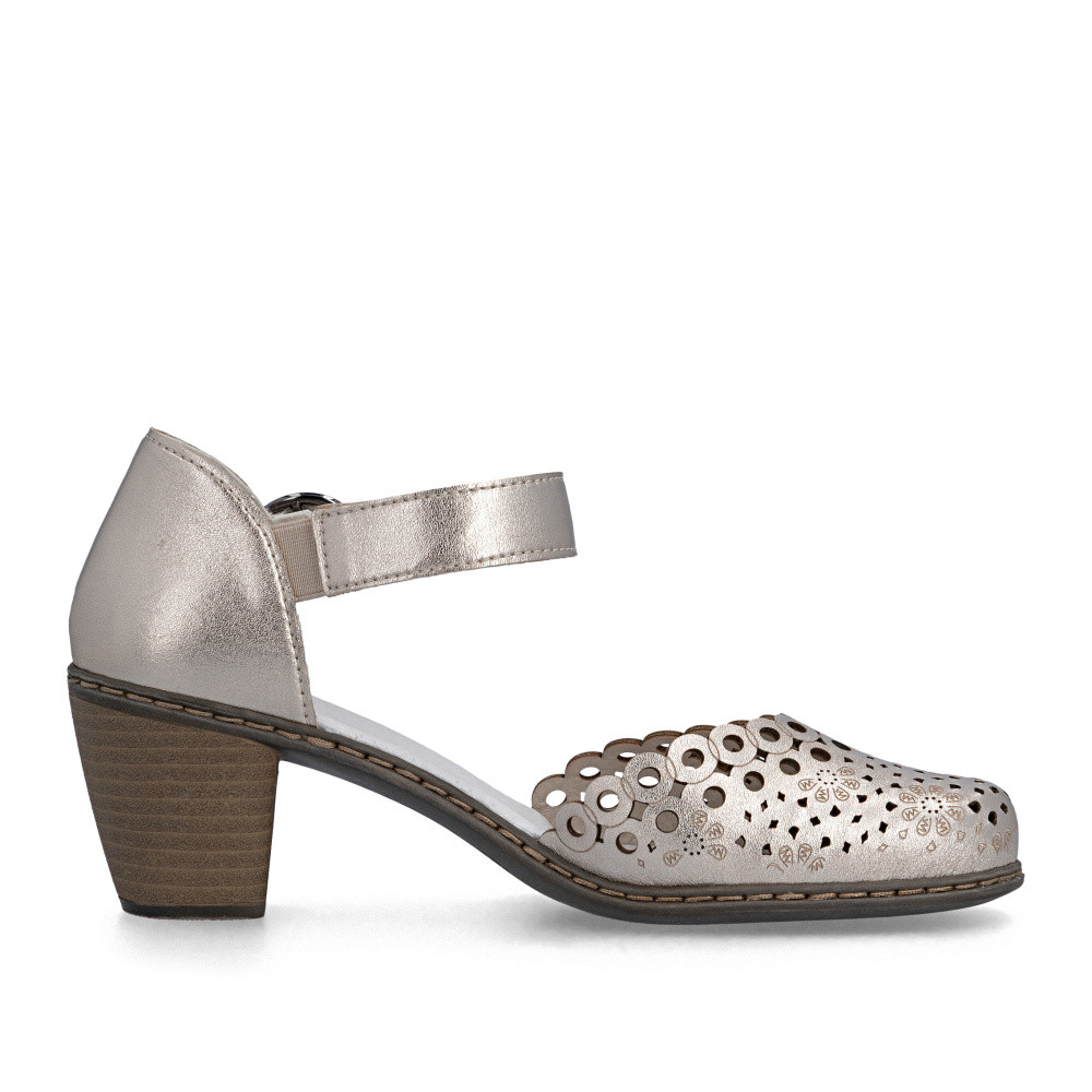 detail Dámské sandály RIEKER 40902-90 stříbrná S6