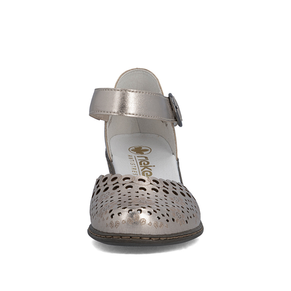 detail Dámské sandály RIEKER 40902-90 stříbrná S6