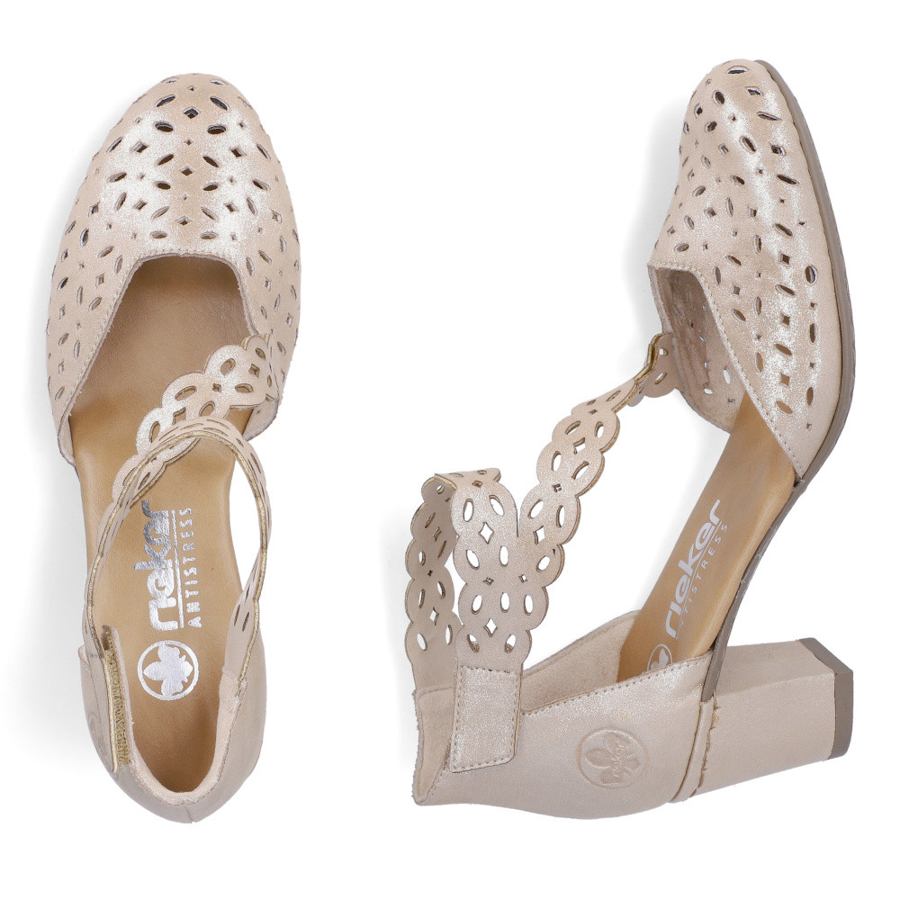 detail Dámské sandály RIEKER 41055-62 béžová S6