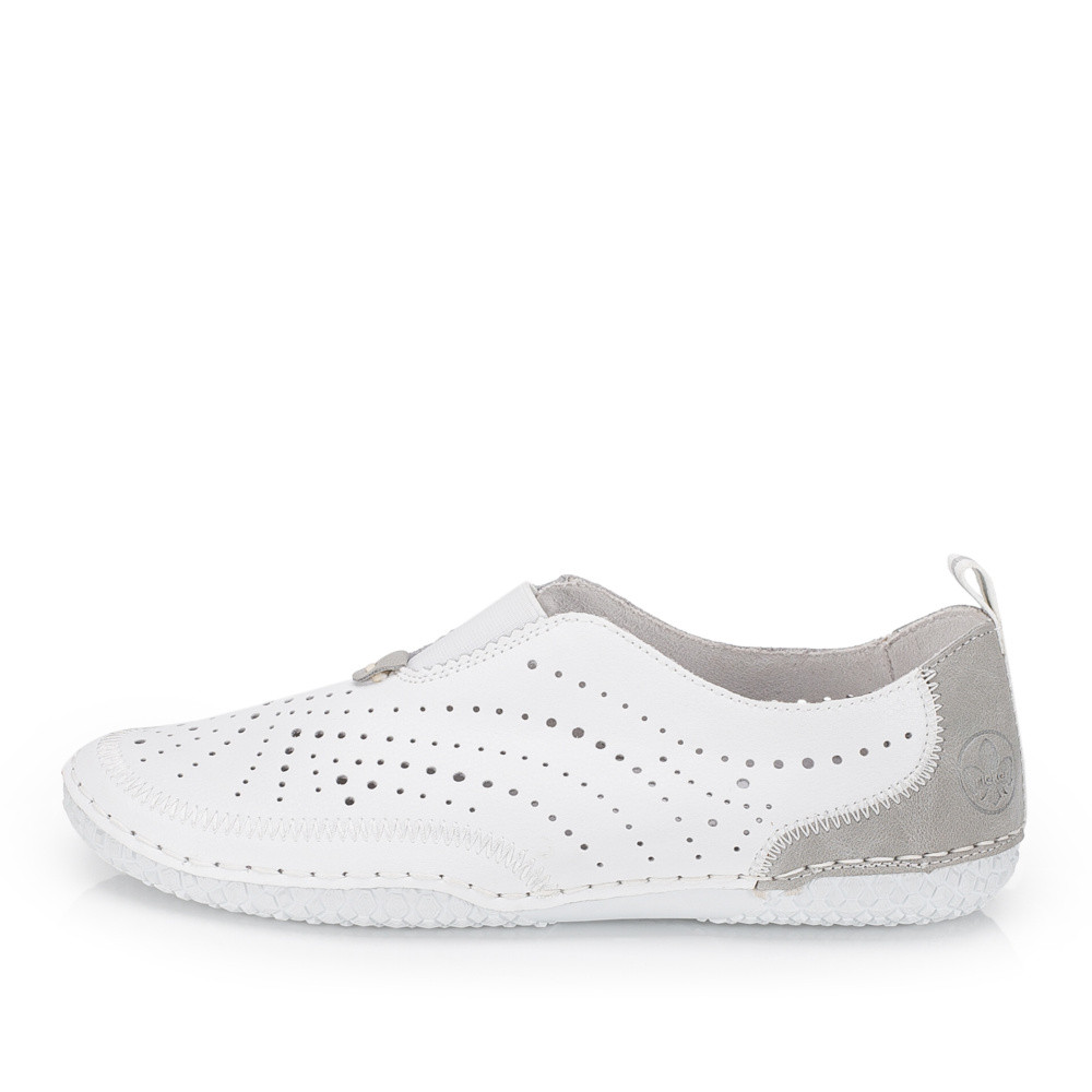 detail Dámské mokasíny RIEKER 43663-80 bílá S6
