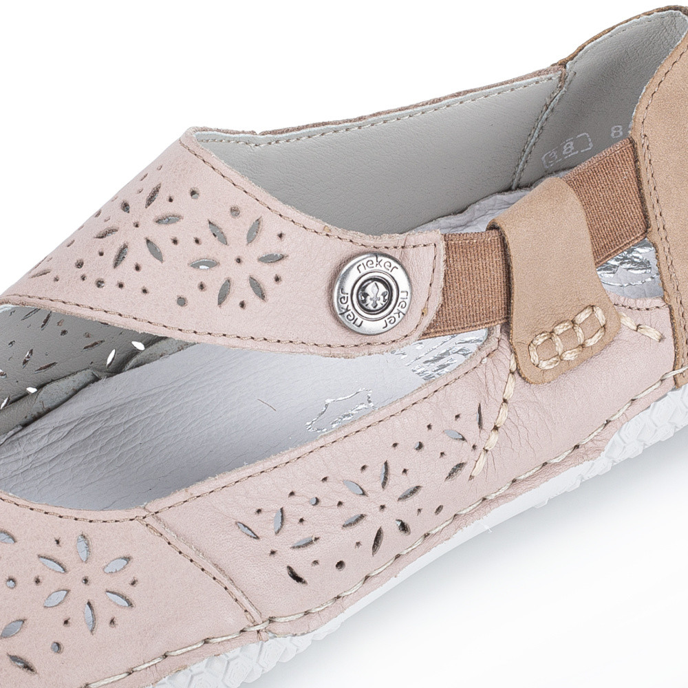 detail Dámské baleríny RIEKER 43666-64 béžová S6