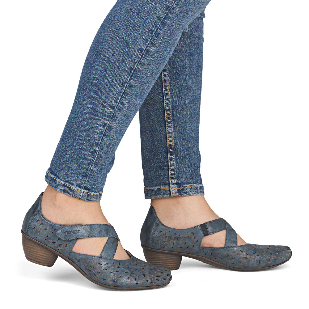 detail Dámské lodičky RIEKER 43773-12 modrá S6