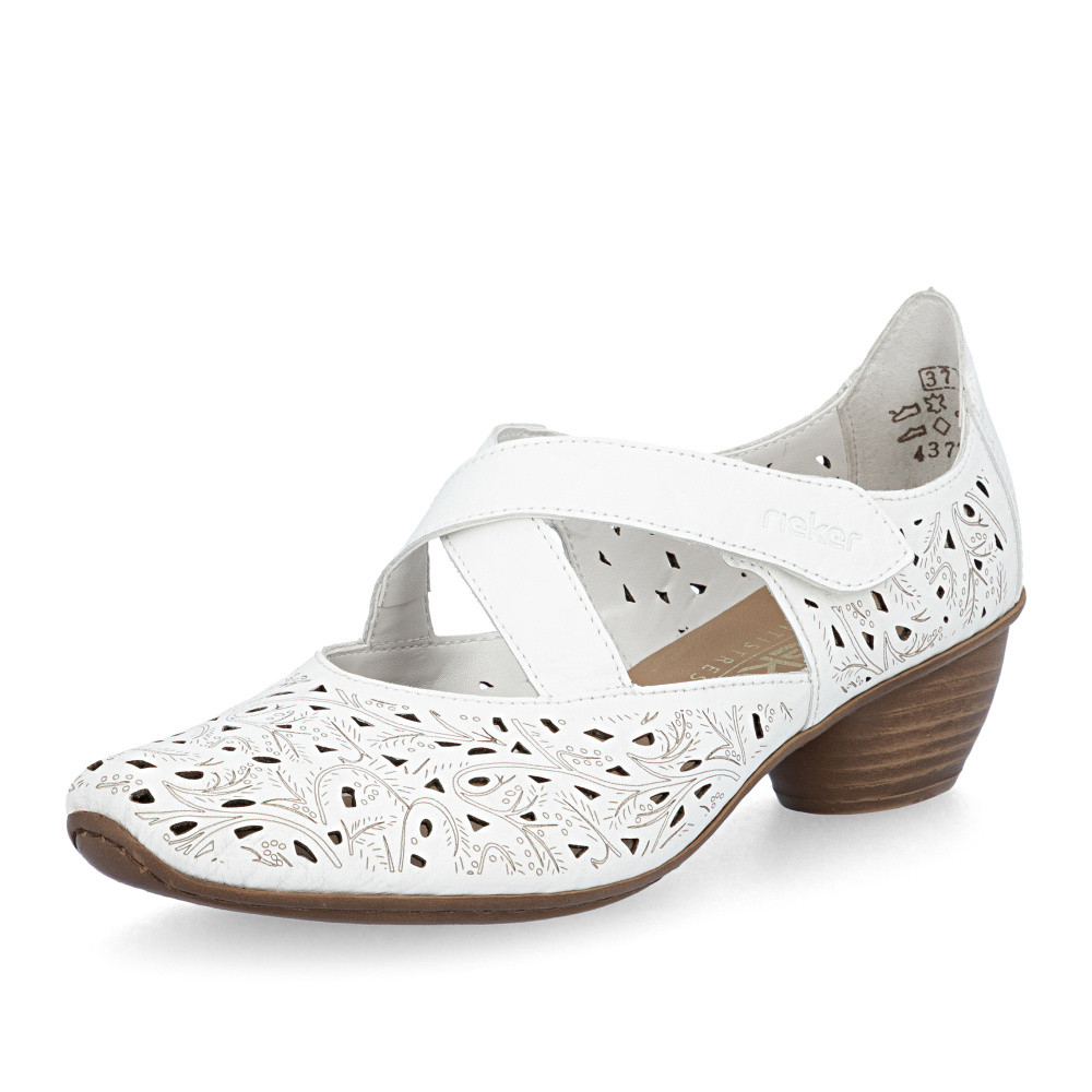 detail Dámské lodičky RIEKER 43773-80 bílá S6