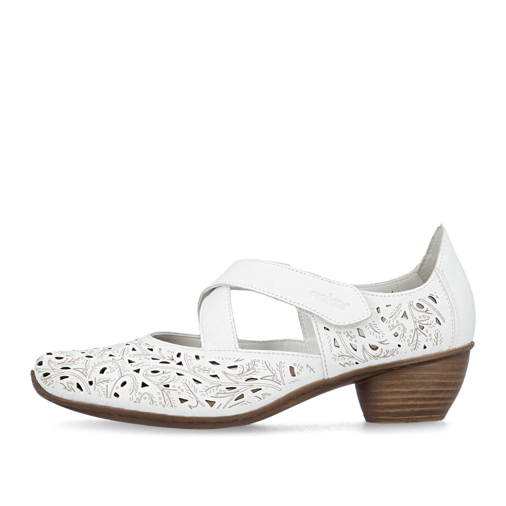 detail Dámské lodičky RIEKER 43773-80 bílá S6