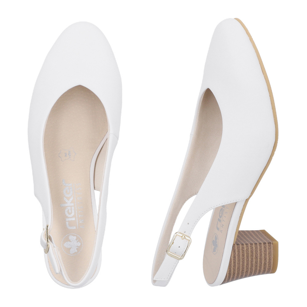 detail Dámské lodičky RIEKER 44651-80 bílá S6