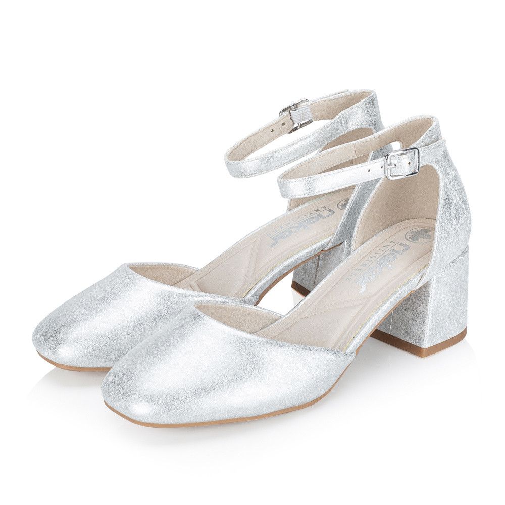 detail Dámské lodičky RIEKER 44762-90 stříbrná S6