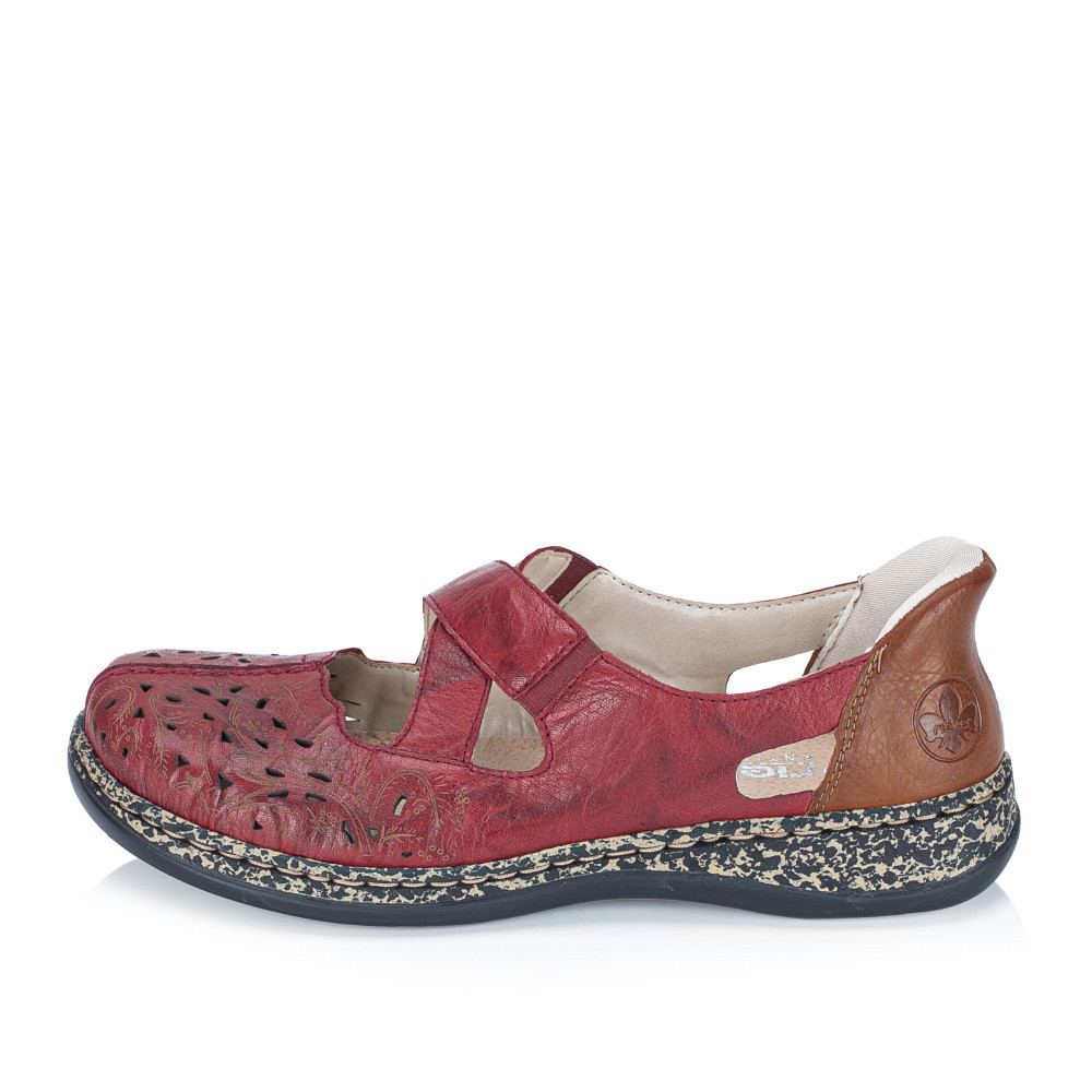 detail Dámské baleríny RIEKER 46352-33 červená S6