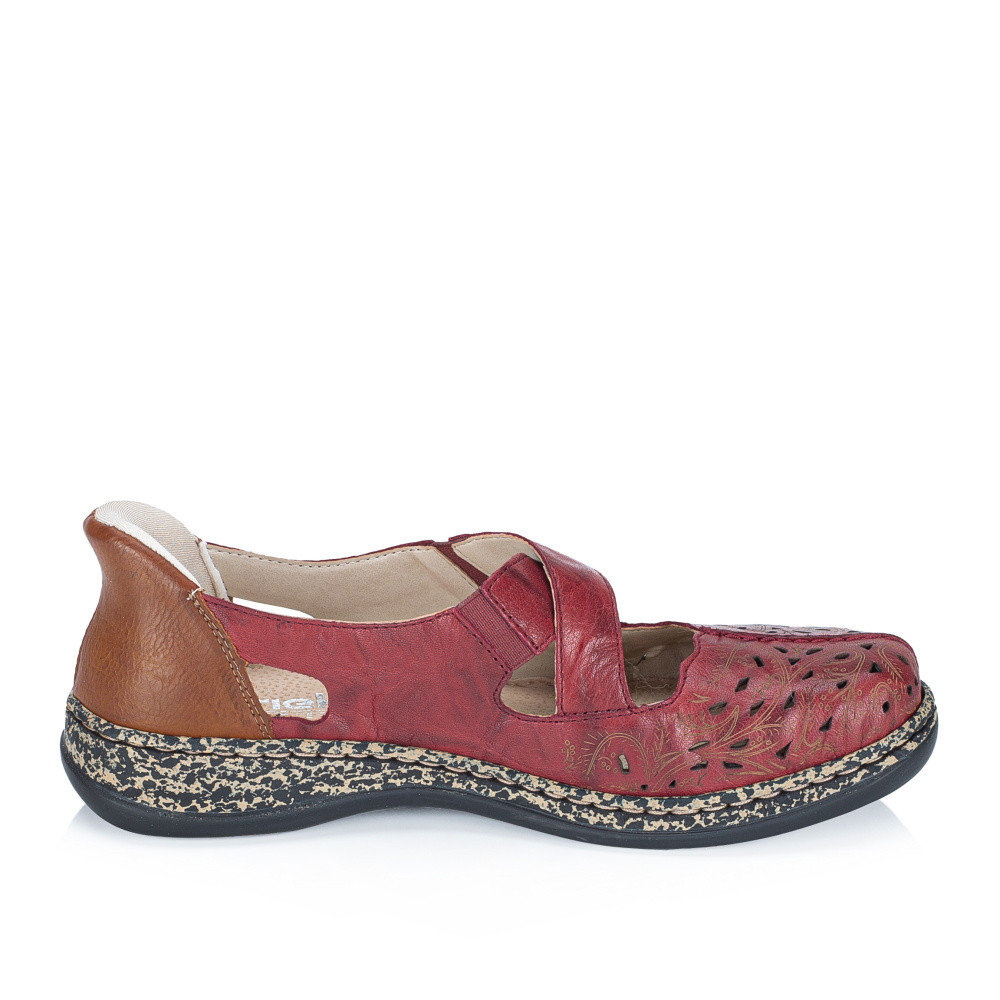 detail Dámské baleríny RIEKER 46352-33 červená S6