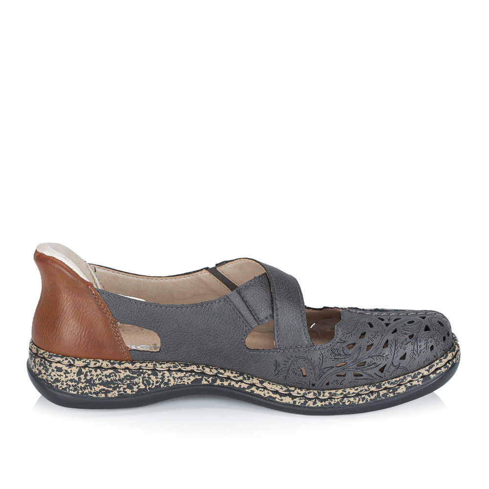 detail Dámské baleríny RIEKER 46352-45 šedá S6