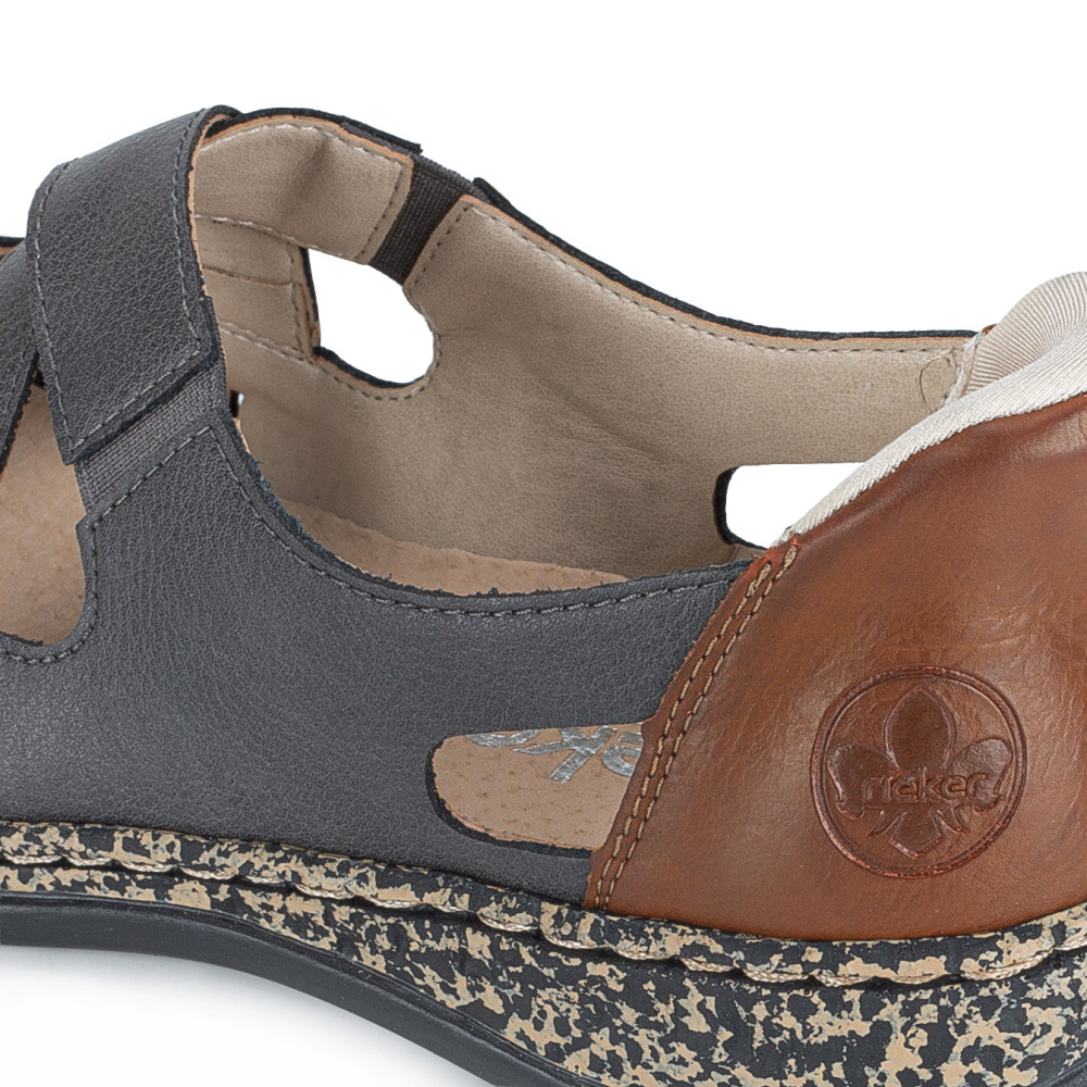 detail Dámské baleríny RIEKER 46352-45 šedá S6