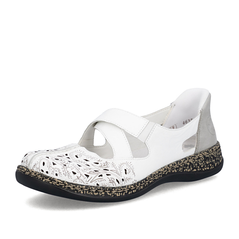 detail Dámské baleríny RIEKER 46352-80 bílá S6