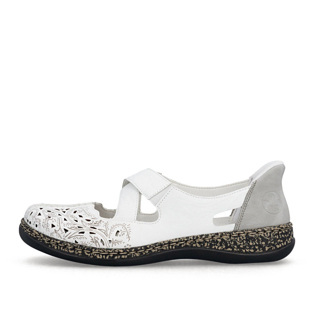 detail Dámské baleríny RIEKER 46352-80 bílá S6